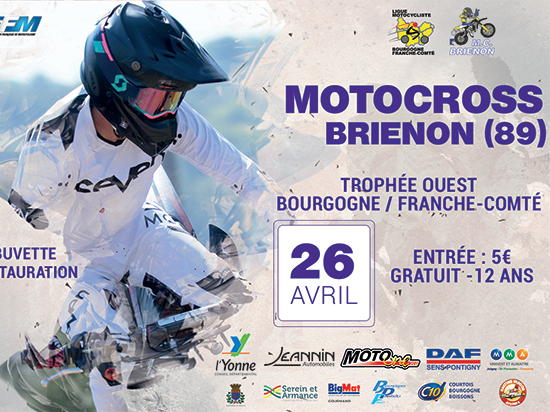 Affiche et date du MotoCross Trophée OUEST Bourgogne France Comté 2020